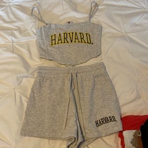 lounge set never been worn. perf condition corset crop top, shorts tied at waist